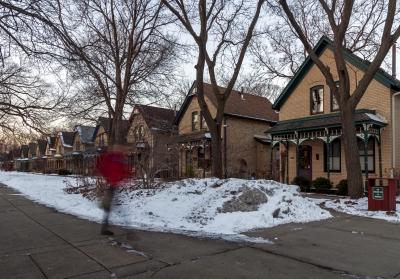Minnesota neighborhood in winter